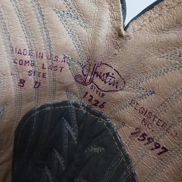 Vintage Justin Men's size 8D Western Style 1226 Grey Leather Cowboy Boot - Picture 6 of 12